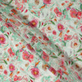 Mint Green Floral Artistic Printed Viscose Fabric Soft Lightweight Flowing Dress Material 110 Cms India-D27323