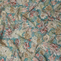 Teal Green Floral Printed Viscose Fabric 110 Cms India Origin-D27554