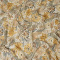 Ivory Cream Yellow Floral Printed Viscose Fabric 110 Cms India Origin-D27548
