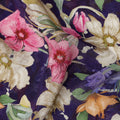 Dark Purple Floral Printed Viscose Fabric 110 Cms India Origin-D27553