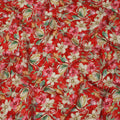 Red Floral Printed Viscose Fabric 110 Cms India Origin-D27551