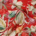 Red Floral Printed Viscose Fabric 110 Cms India Origin-D27551