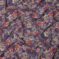 Purple Mauve Floral Allover Printed Viscose Modal Satin Fabric, 110 Cms, India-D26895