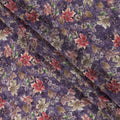 Purple Floral Printed Viscose Fabric 110 Cms India Origin-D27556
