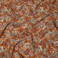 Brown Floral Printed Viscose Fabric 110 Cms India Origin-D27559