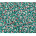 Teal Green Multicolor Floral Allover Printed Viscose Modal Satin Fabric, 110 Cms, India-D26893