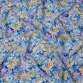Blue Floral Allover Printed Viscose Modal Satin Fabric, 110 Cms, India-D26889