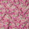 Pink Abstract Floral Allover Printed Viscose Modal Satin Fabric, 110 Cms, India-D26891