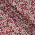 Ivory Mauve Plum & Rust Abstract Floral Printed Viscose Silk Crepe Fabric 110 Cms India-D26862