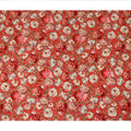 Red Floral Printed Viscose Fabric Soft Lightweight Flowing Dress Material for Apparel Sewing Craft Fashion Use 110 Cms Width India Origin-D27316