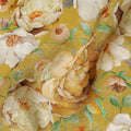 Mustard Yellow Floral Printed Viscose Fabric Soft Lightweight Flowing Dress Material for Apparel Sewing Craft Fashion Use 110 Cms Width India Origin-D27315