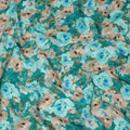 Teal Green Floral Printed Viscose Fabric 110 Cms India Origin-D27549
