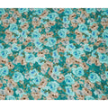 Teal Green Floral Printed Viscose Fabric 110 Cms India Origin-D27549