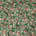 Green Floral Printed Viscose Fabric 110 Cms India Origin-D27560
