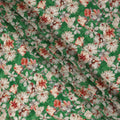 Green Floral Printed Viscose Fabric 110 Cms India Origin-D27560