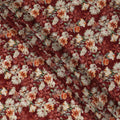 Maroon Floral Printed Viscose Fabric Soft Lightweight Flowing Dress Material for Apparel Sewing Craft Use 110 Cms Width India Origin-D27312
