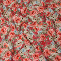 Coral Floral Printed Viscose Fabric 110 Cms India Origin-D27562
