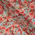 Coral Floral Printed Viscose Fabric 110 Cms India Origin-D27562