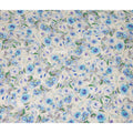 Ivory Blue Floral Printed Viscose Fabric 110 Cms India Origin-D27563