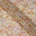 Cream Floral Watercolor Print Viscose Crepe Fabric 110 Cms India-D27007 - Regal Fabrics