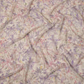 Cream Pastel Floral Watercolor Print Viscose Crepe Fabric 110 Cms India-D27012 - Regal Fabrics