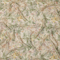 Cream Sage Green Floral Watercolor Print Viscose Crepe Fabric 110 Cms India-D27016 - Regal Fabrics