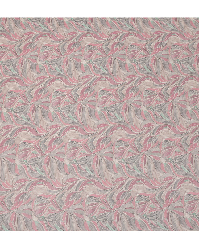 Pink Abstract Marble Swirl Print Viscose Crepe Fabric 110 Cms India-D27015