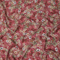 Dusty Rosewood Pink Floral Synthetic Crepe Fabric 110cm