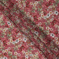 Dusty Rosewood Pink Floral Synthetic Crepe Fabric 110cm