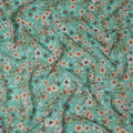 Mint Green Beige Floral Printed Viscose Crepe Fabric 110 Cms Width Soft Flowing Lightweight Dress Material India-D27924