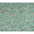 Mint Green Beige Floral Printed Viscose Crepe Fabric 110 Cms Width Soft Flowing Lightweight Dress Material India-D27924