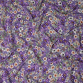 Amethyst Violet Purple Floral Synthetic Crepe Fabric 110cm