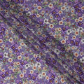 Amethyst Violet Purple Floral Synthetic Crepe Fabric 110cm