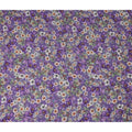 Amethyst Violet Purple Floral Synthetic Crepe Fabric 110cm
