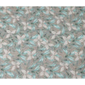 Teal Green Leaf Synthetic Crepe Fabric 110cm