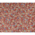 Terracotta Rust Red Floral Synthetic Crepe Fabric 110cm