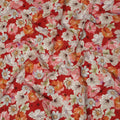 Red Multicolor Floral Allover Digital Print Viscose Crepe Fabric 110 Cms India-D26856