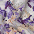 Lavender Purple Floral Watercolor Print Viscose Crepe Fabric 110 Cms India-D27011 - Regal Fabrics