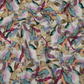 Beige Multicolor Abstract Brush Print Viscose Crepe Fabric 110 Cms India-D27009