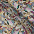 Beige Multicolor Abstract Brush Print Viscose Crepe Fabric 110 Cms India-D27009