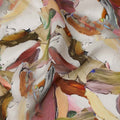 Beige Multicolor Abstract Brush Print Viscose Crepe Fabric 110 Cms India-D27008