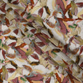 Beige Multicolor Abstract Brush Print Viscose Crepe Fabric 110 Cms India-D27008
