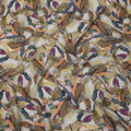 Beige Multicolor Abstract Brushstroke Printed Viscose Crepe Fabric, 110 Cms, India-D27068