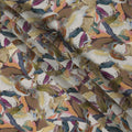 Beige Multicolor Abstract Brushstroke Printed Viscose Crepe Fabric, 110 Cms, India-D27068
