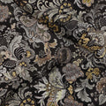 Black Vintage Paisley Floral Print Viscose Crepe Fabric 110 Cms India-D27013 - Regal Fabrics