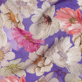 Purple Floral Garden Print Viscose Crepe Fabric 110 Cms India-D27019 - Regal Fabrics