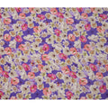 Purple Floral Garden Print Viscose Crepe Fabric 110 Cms India-D27019 - Regal Fabrics