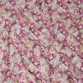 White Pink Floral Printed Viscose Crepe Fabric 110 Cms Width Soft Flowing Lightweight Dress Material India-D27933