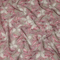 Beige Pink Floral Printed Viscose Crepe Fabric 110 Cms Width Soft Flowing Lightweight Dress Material India-D27931