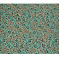 Teal Beige Abstract Marble Swirl Digital Print Viscose Crepe Fabric 110 Cms India-D26855
